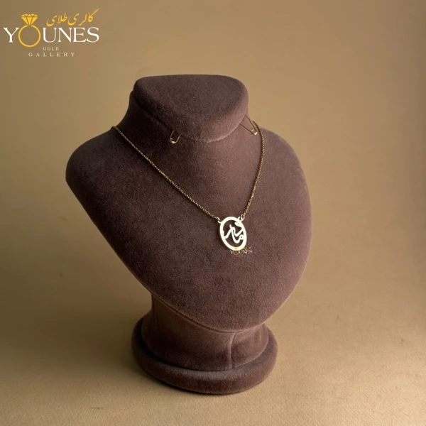 گردنبند مادر طلا قاب بیضی